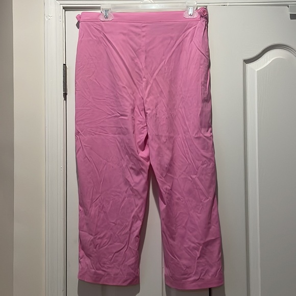 Danskin M pink capri nylon spandex adjustable waist pants pockets euc - Picture 5 of 10